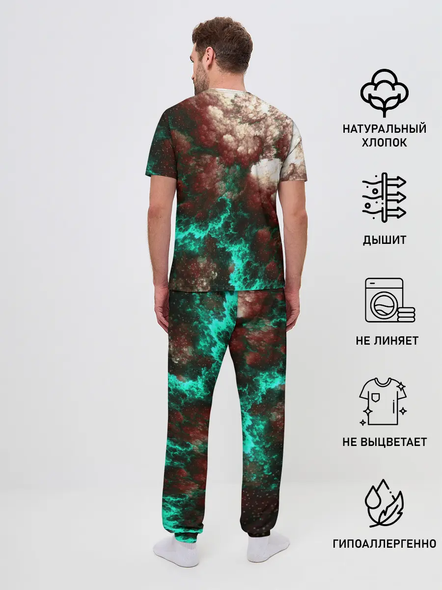 Мужская пижама с брюками / НЕОНОВЫЙ КОСМОС