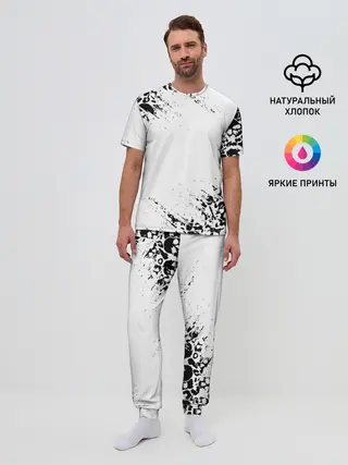 Мужская пижама с брюками / БЕЛЫЕ ЧЕРЕПА | WHITE SKULLS