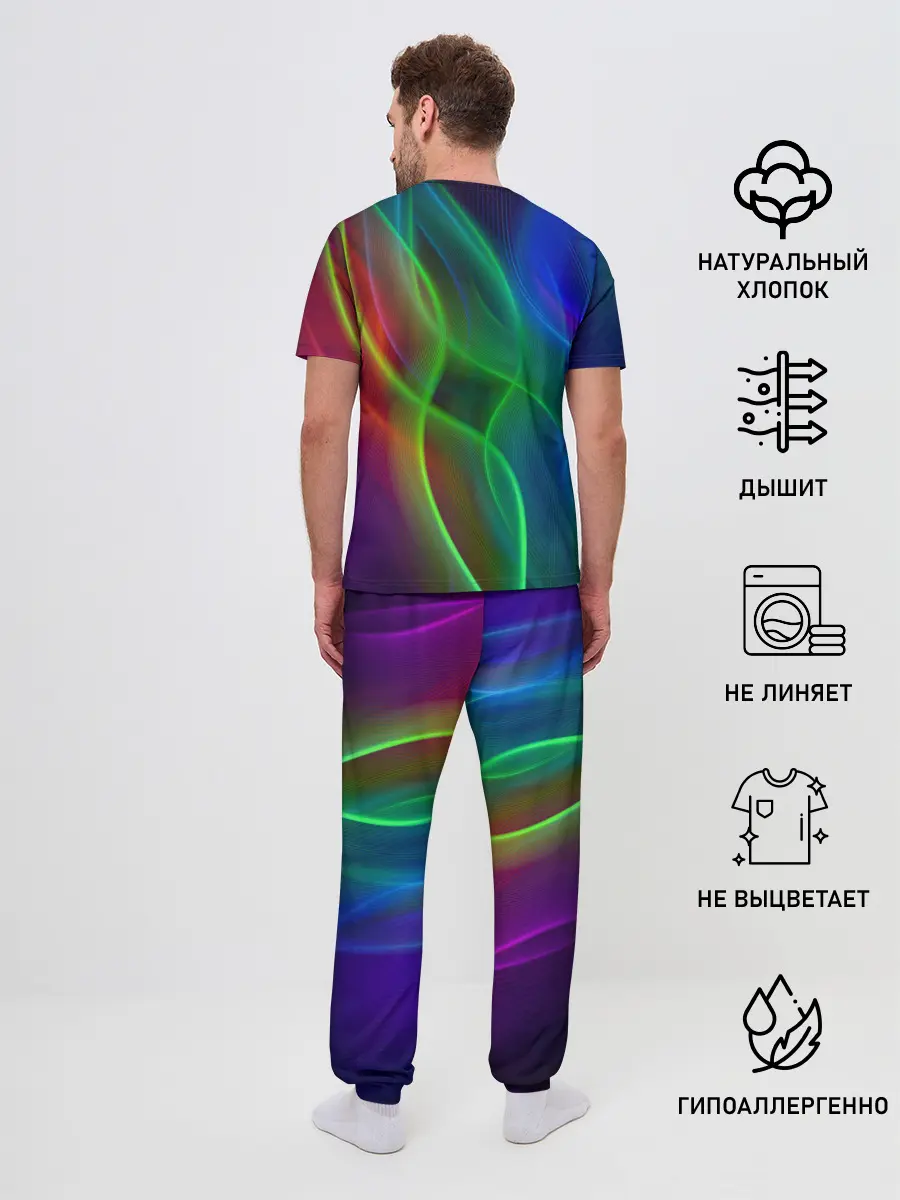 Мужская пижама с брюками / НЕОНОВАЯ АБСТРАКЦИЯ