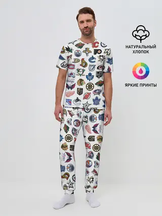 Мужская пижама с брюками / Логотипы НХЛ