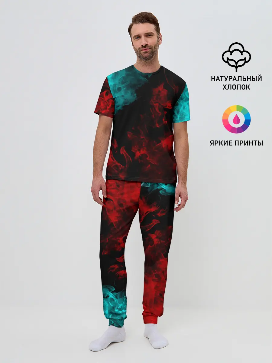 Мужская пижама с брюками / НЕОНОВЫЙ ОГОНЬ