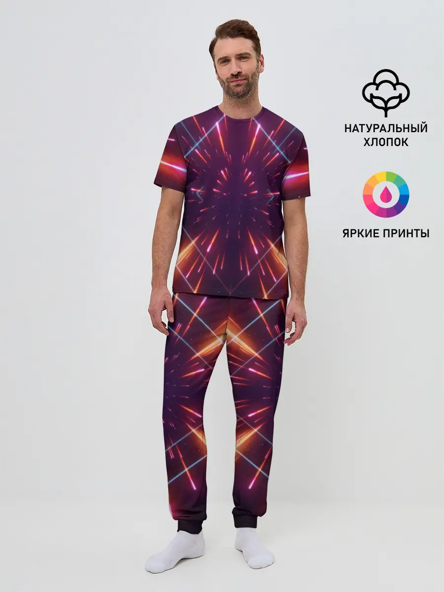 Мужская пижама с брюками / SYNTHWAVE / RETROWAVE