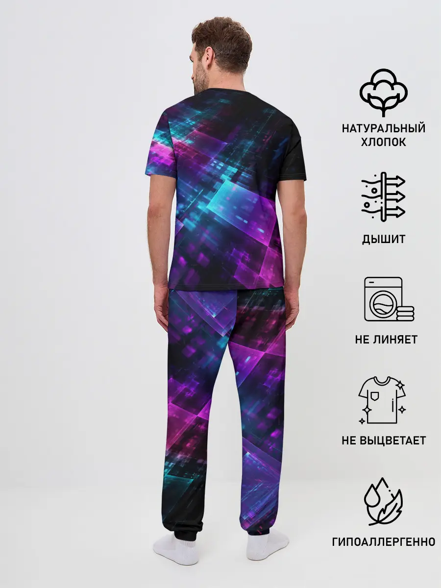 Мужская пижама с брюками / НЕОНОВАЯ АБСТРАКЦИЯ