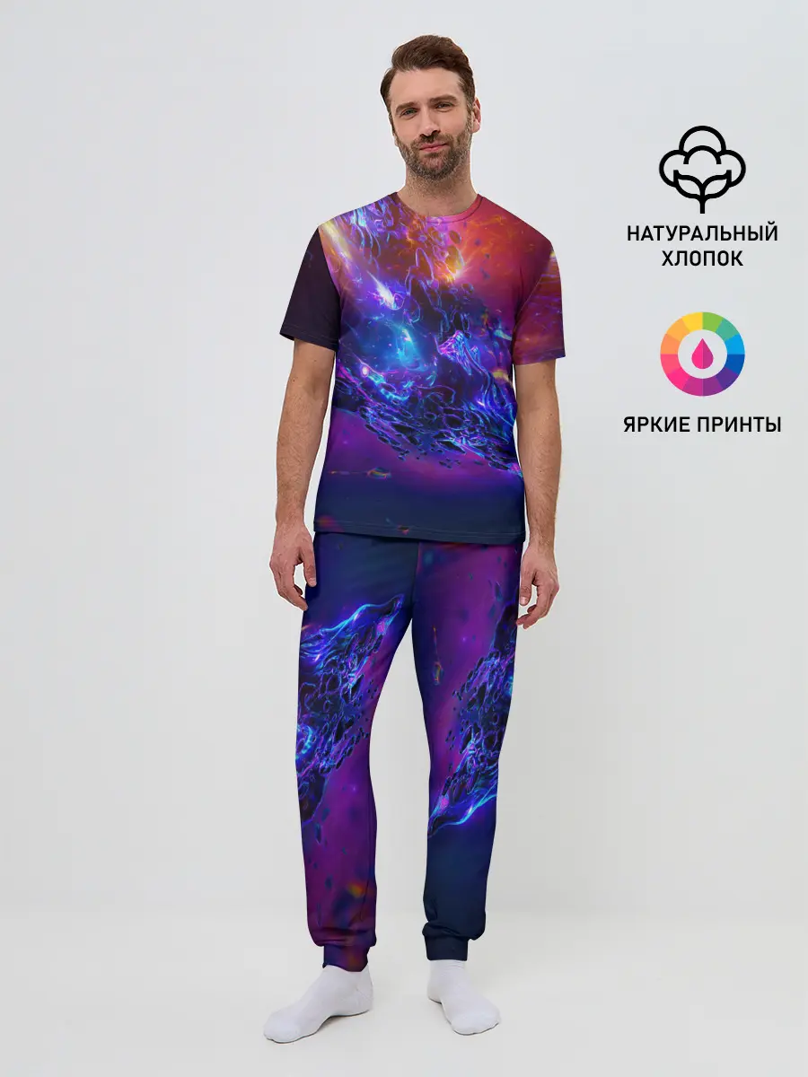 Мужская пижама с брюками / SPACE ABSTRACT