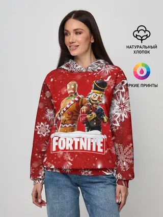 Женское худи / Новогодний Fortnite