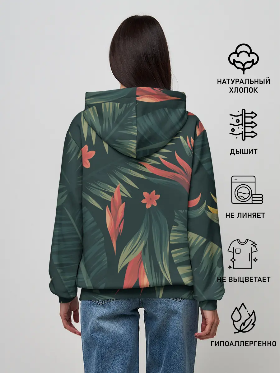 Женское худи / Тропический комуфляж