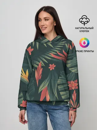 Женское худи / Тропический комуфляж