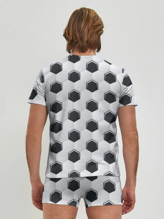 Мужские трусы с футболкой / Текстура футбольного мяча