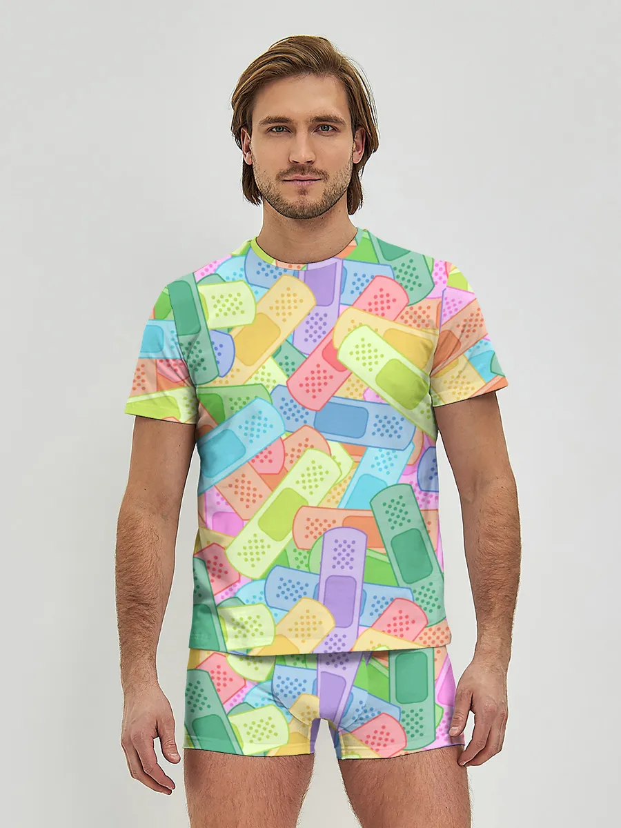 Мужские трусы с футболкой / Цветные пластыри