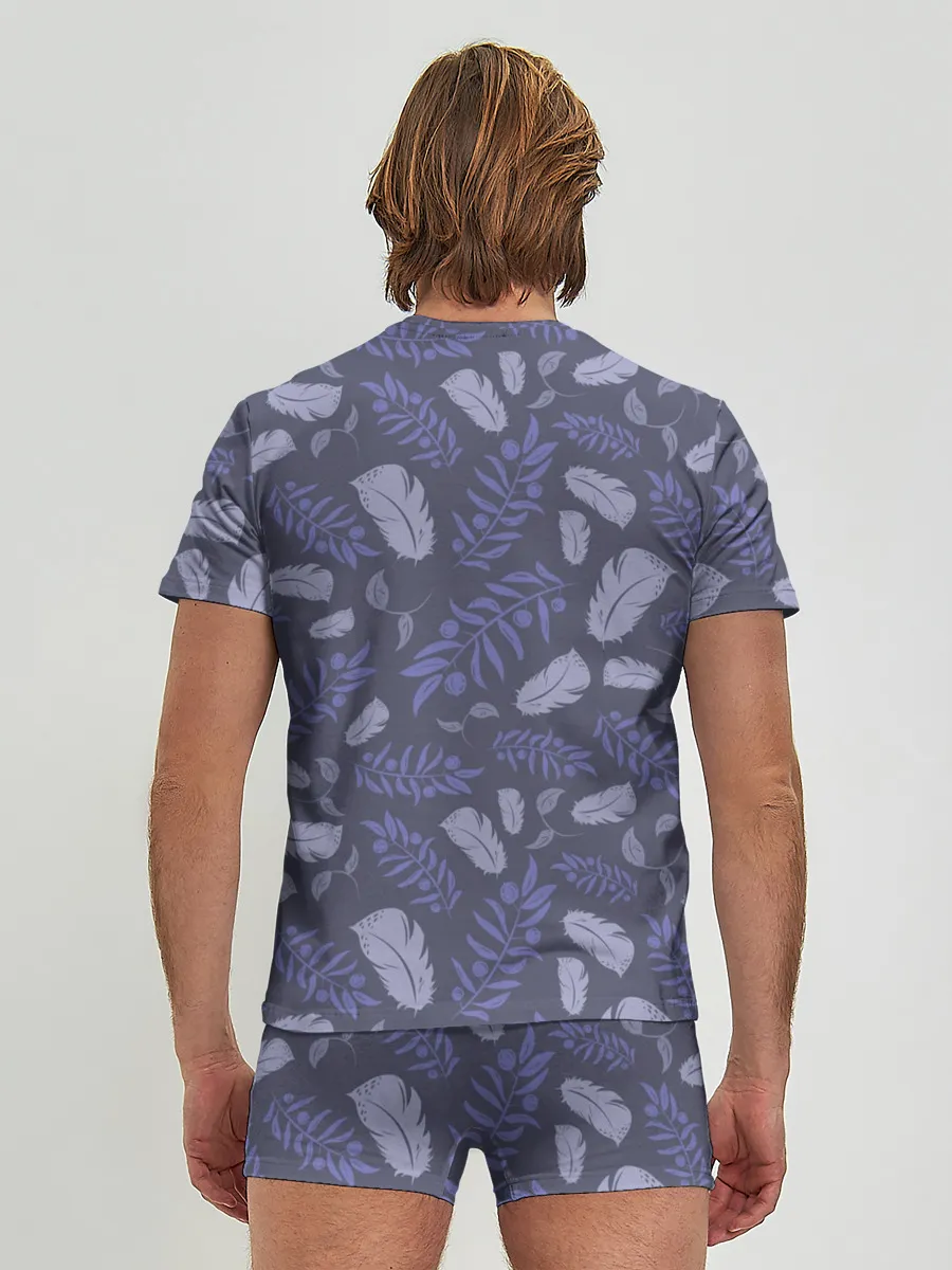 Мужские трусы с футболкой / Зимняя абстракция