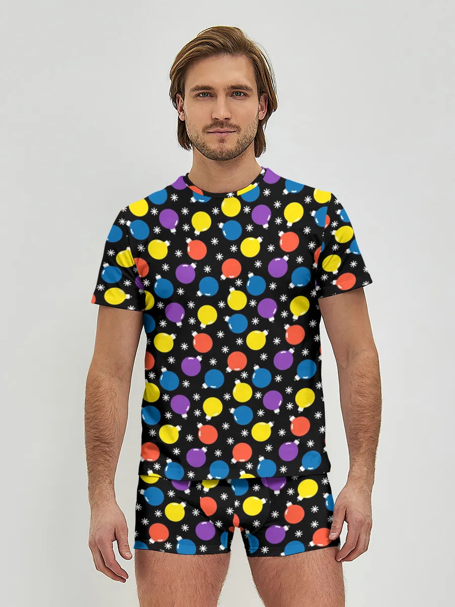 Мужские трусы с футболкой / Новогодние Лампочки