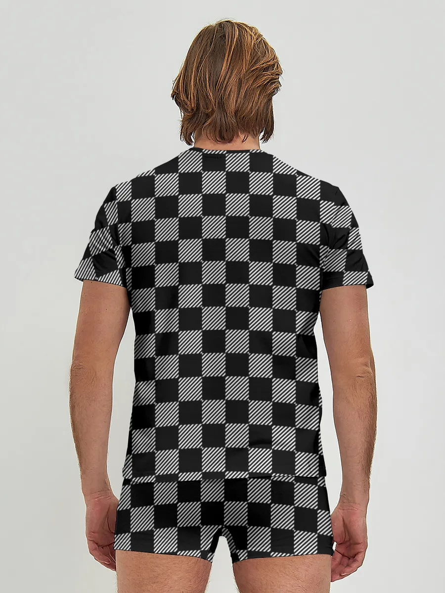 Мужские трусы с футболкой / Шахматные Клетки