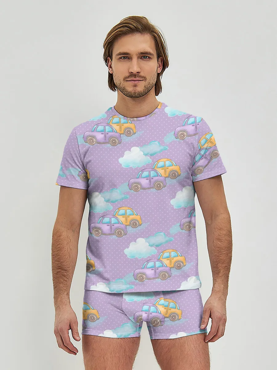 Мужские трусы с футболкой / детские машинки