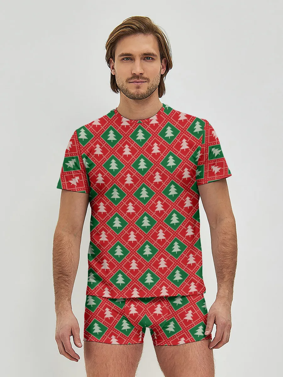 Мужские трусы с футболкой / Ёлочки