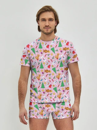 Мужские трусы с футболкой / Новогодние Зверюшки