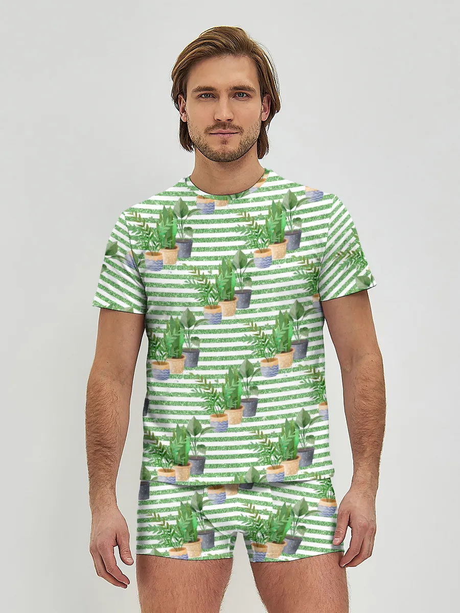 Мужские трусы с футболкой / Комнатные цветы