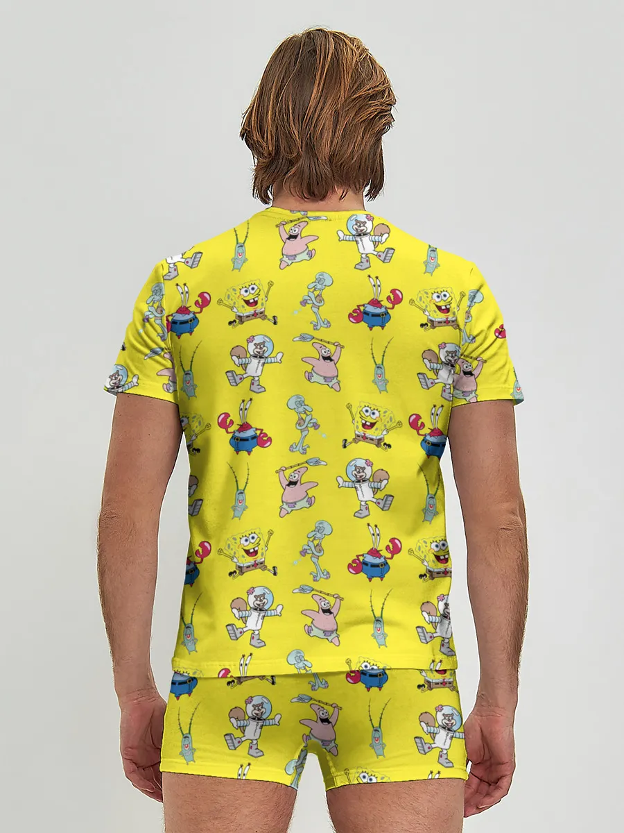 Мужские трусы с футболкой / SpongeBob pattern