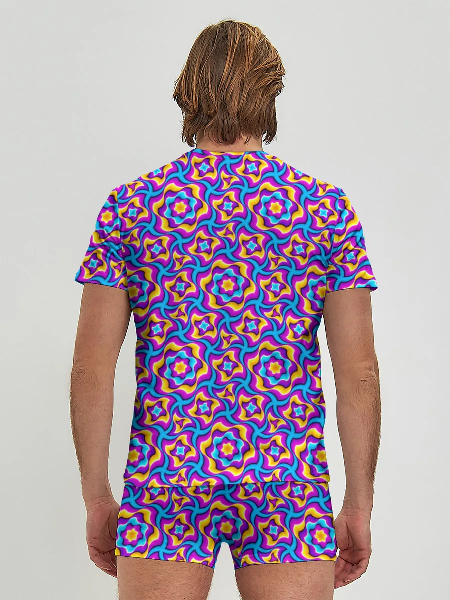 Мужские трусы с футболкой / Красочный фон с цветами