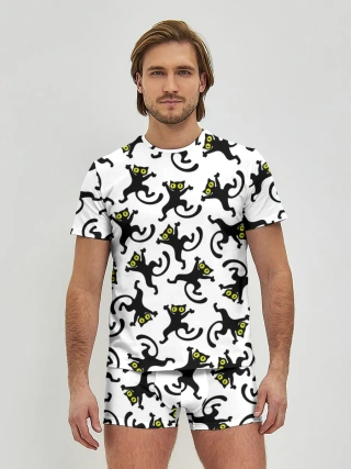 Мужские трусы с футболкой / Танец котов