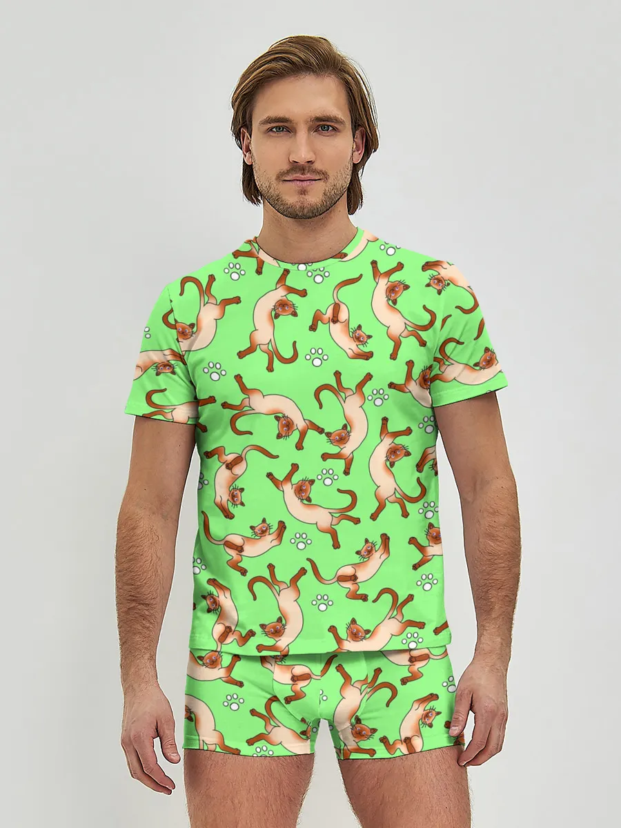 Мужские трусы с футболкой / Сиамские коты