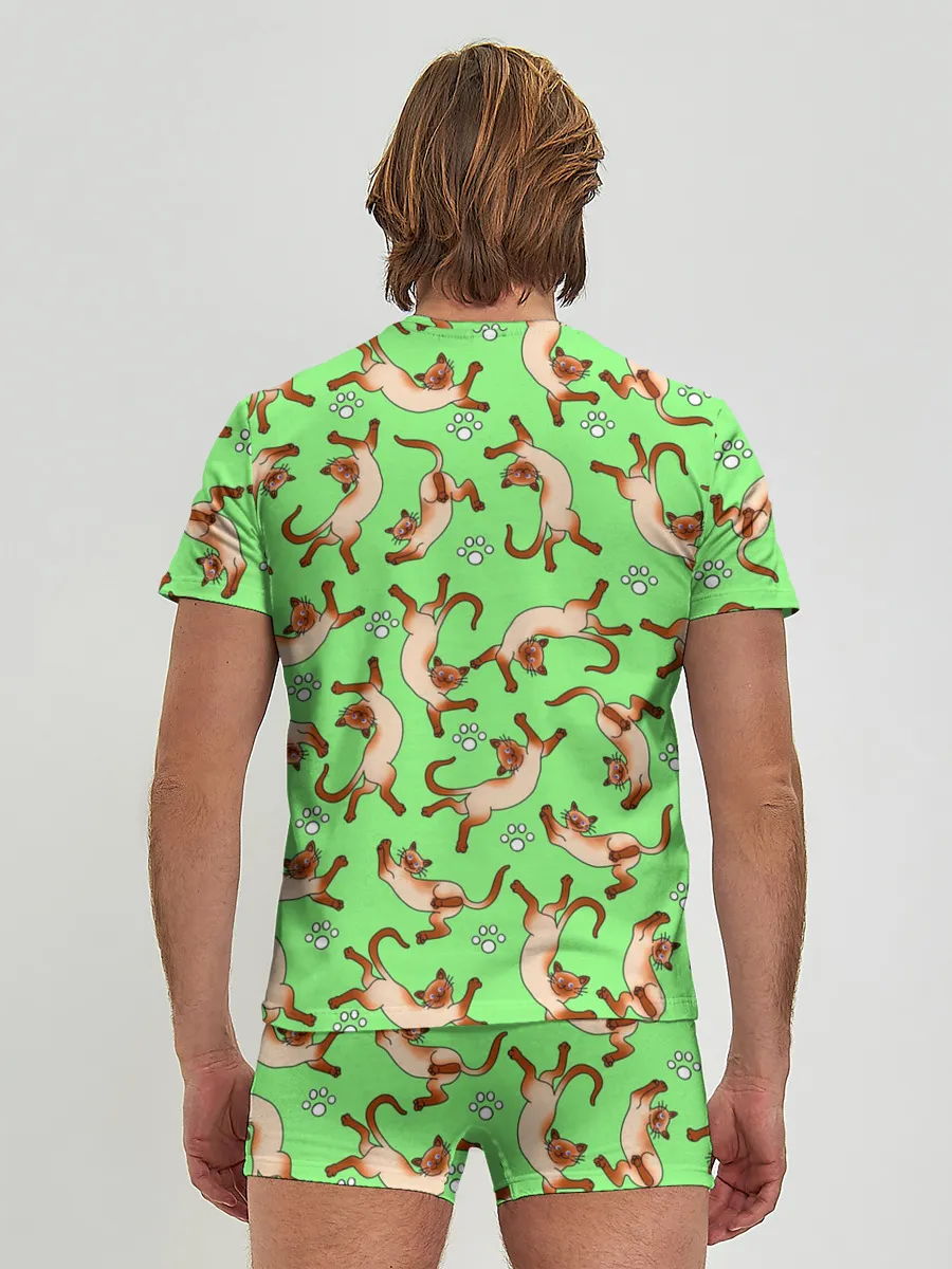 Мужские трусы с футболкой / Сиамские коты