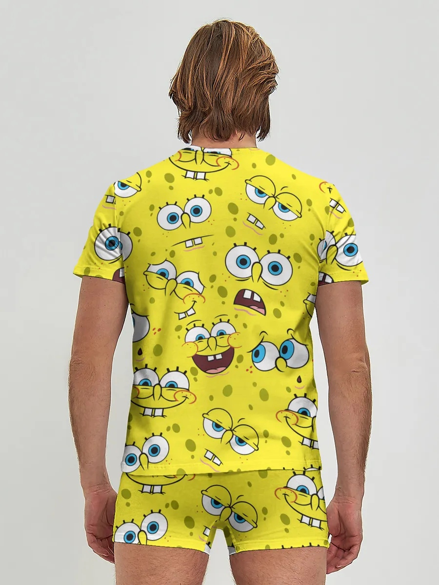 Мужские трусы с футболкой / Губка Боб / SpongeBob pattern