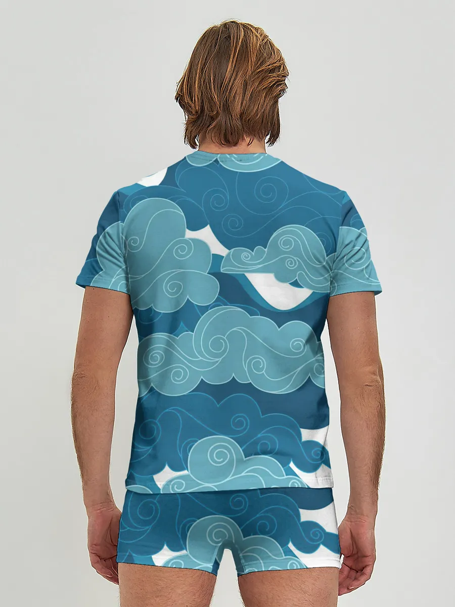 Мужские трусы с футболкой / Облака Греции