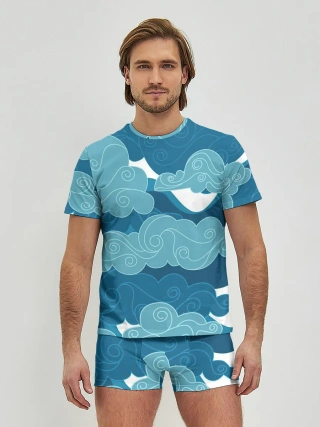 Мужские трусы с футболкой / Облака Греции