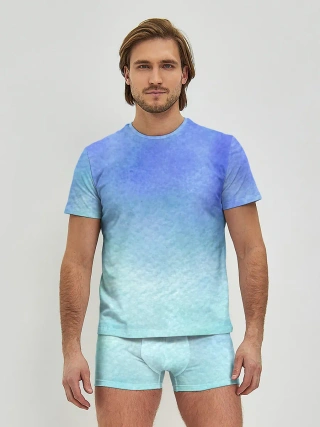 Мужские трусы с футболкой / Небесная синева