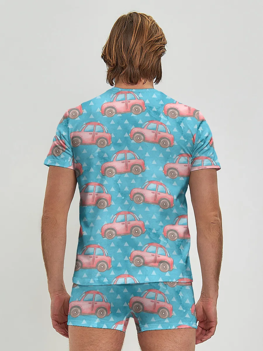 Мужские трусы с футболкой / Машинки детский рисунок