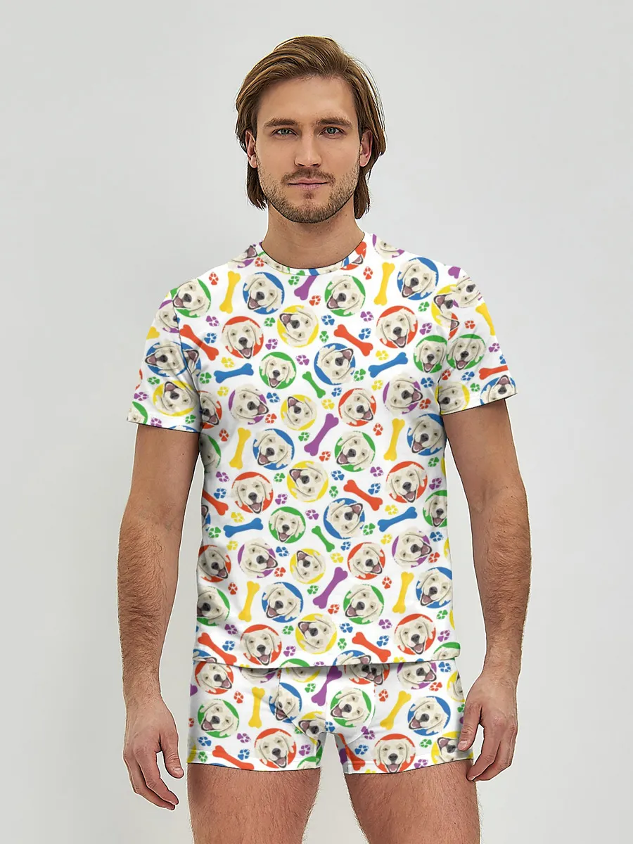 Мужские трусы с футболкой / Золотистый Ретривер