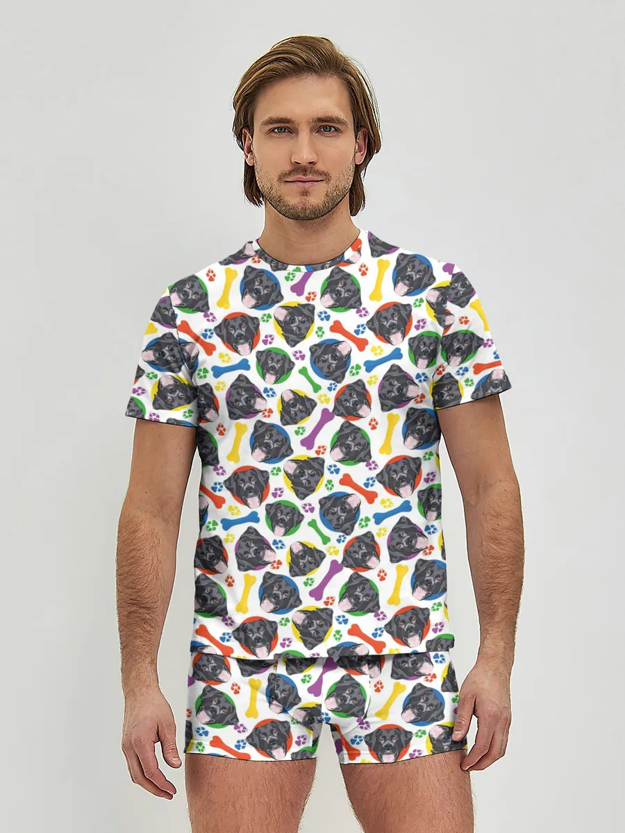 Мужские трусы с футболкой / Чёрный Лабрадор