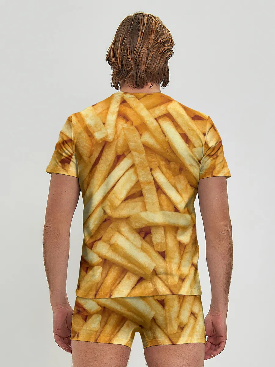 Мужские трусы с футболкой / Картошка фри/Фастфуд