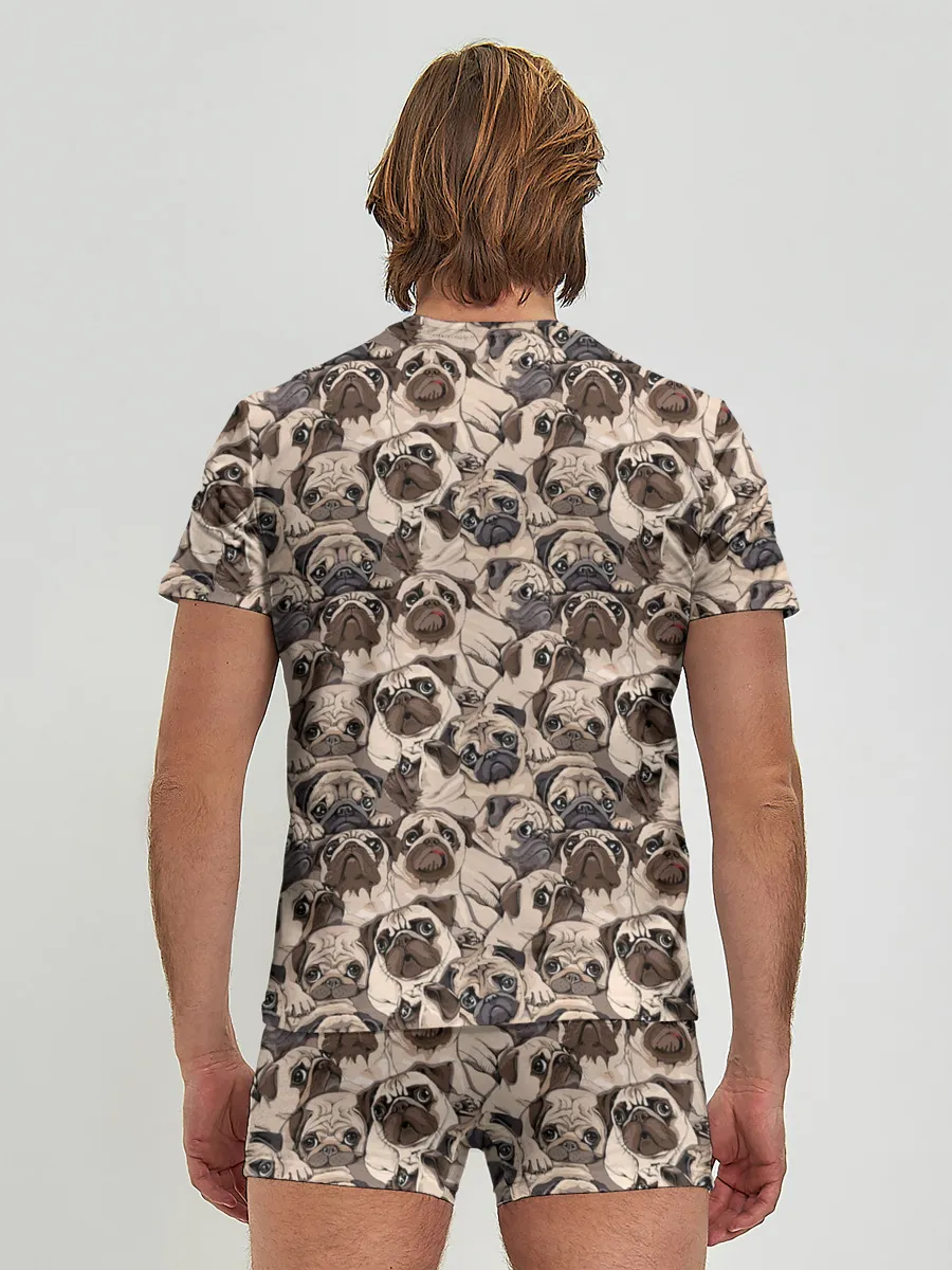 Мужские трусы с футболкой / Мопсы