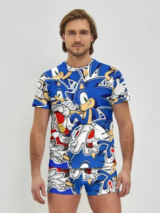 Мужские трусы с футболкой / SONIC ПАТТЕРН / СОНИК