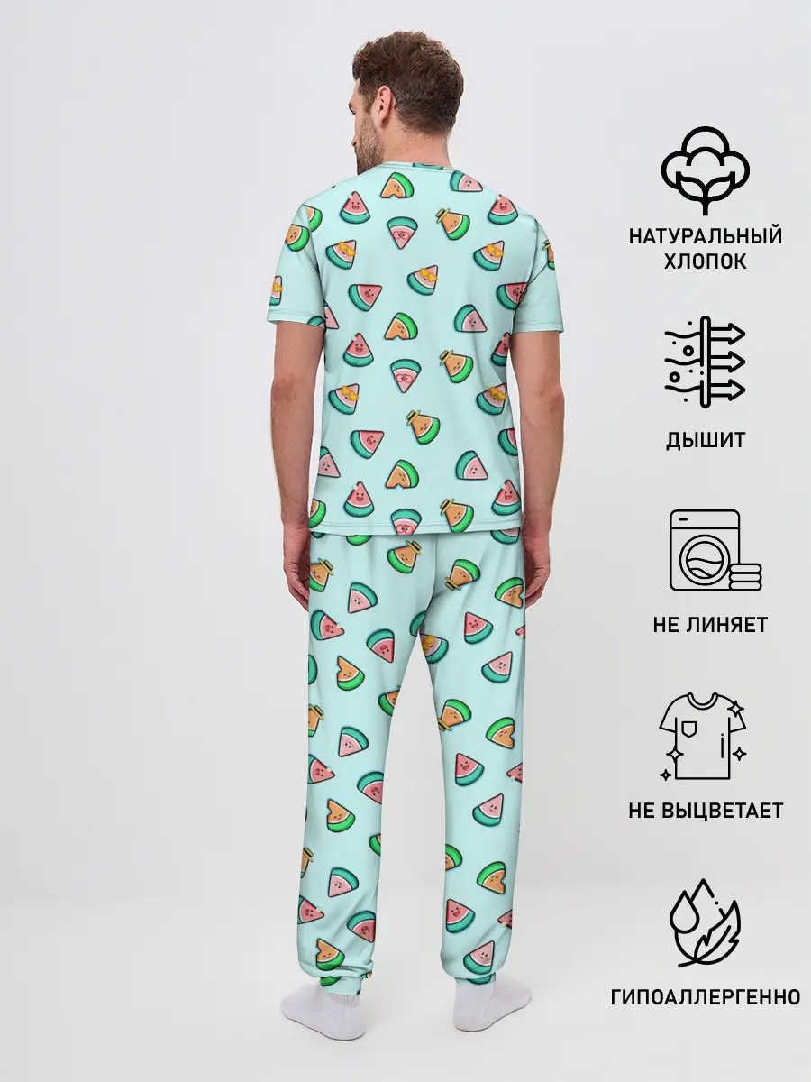 Мужская пижама с брюками / Kawaii Арбузики