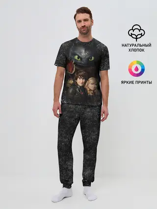 Мужская пижама с брюками / Беззубик и викинги