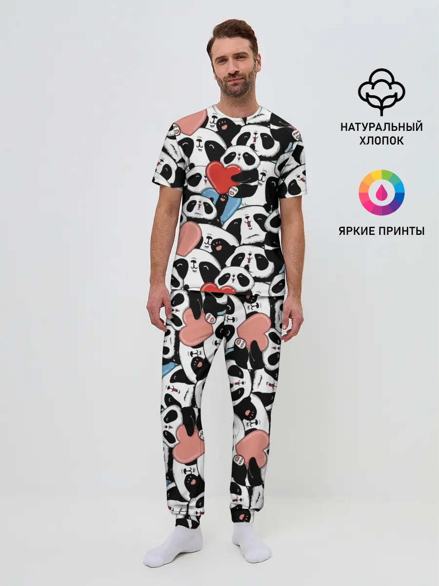 Мужская пижама с брюками / Пандяшки