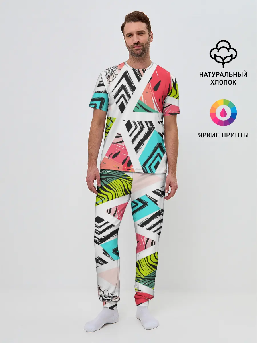 Мужская пижама с брюками / Summer