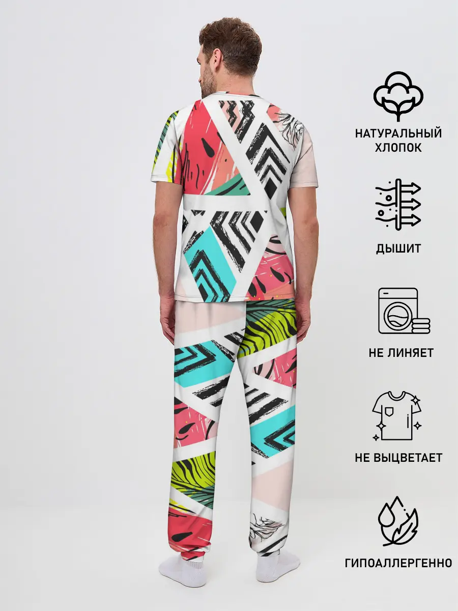 Мужская пижама с брюками / Summer