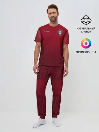 Мужская пижама с брюками / Португалия форма с сеткой