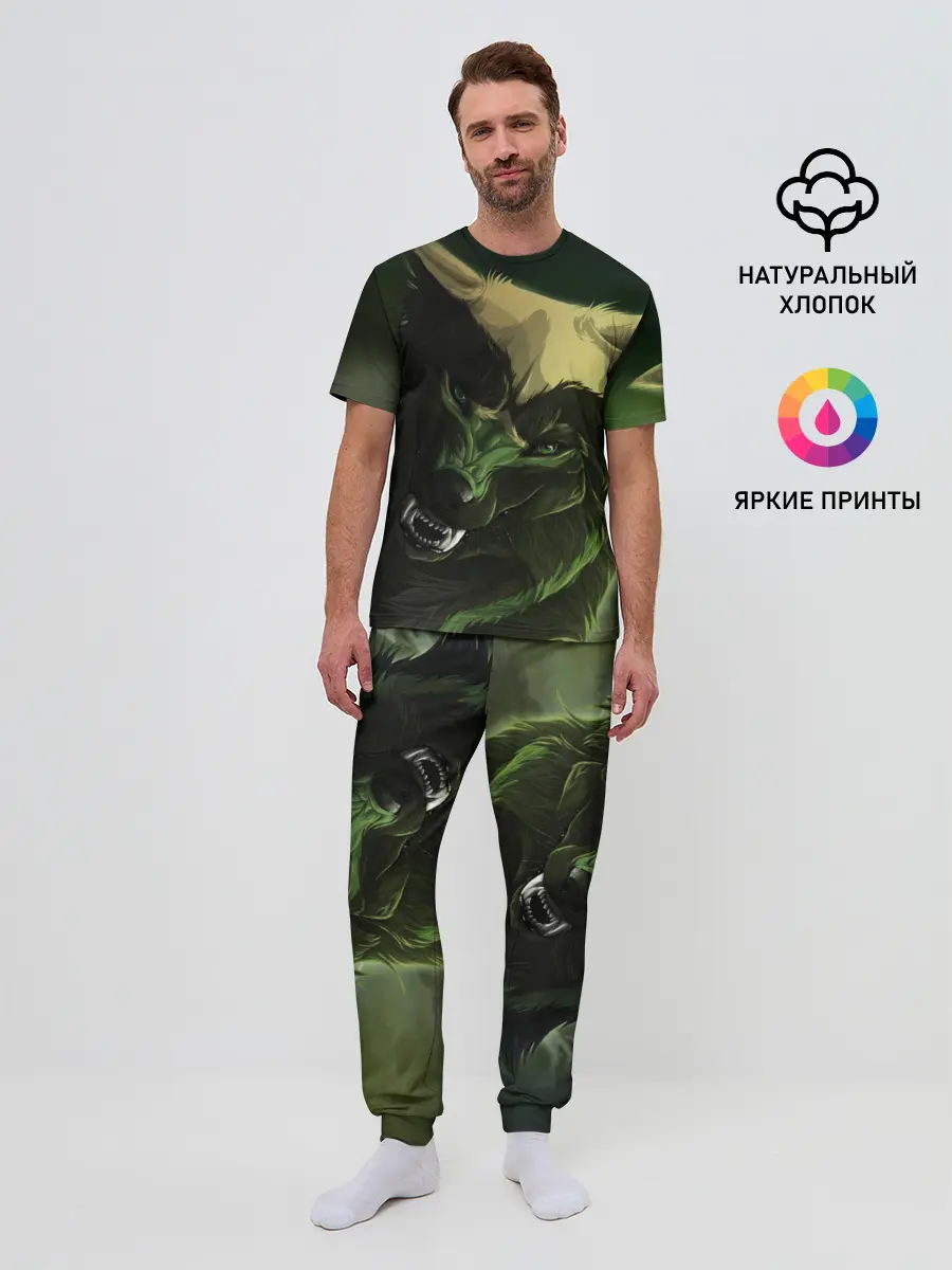 Мужская пижама с брюками / Дикий хищник