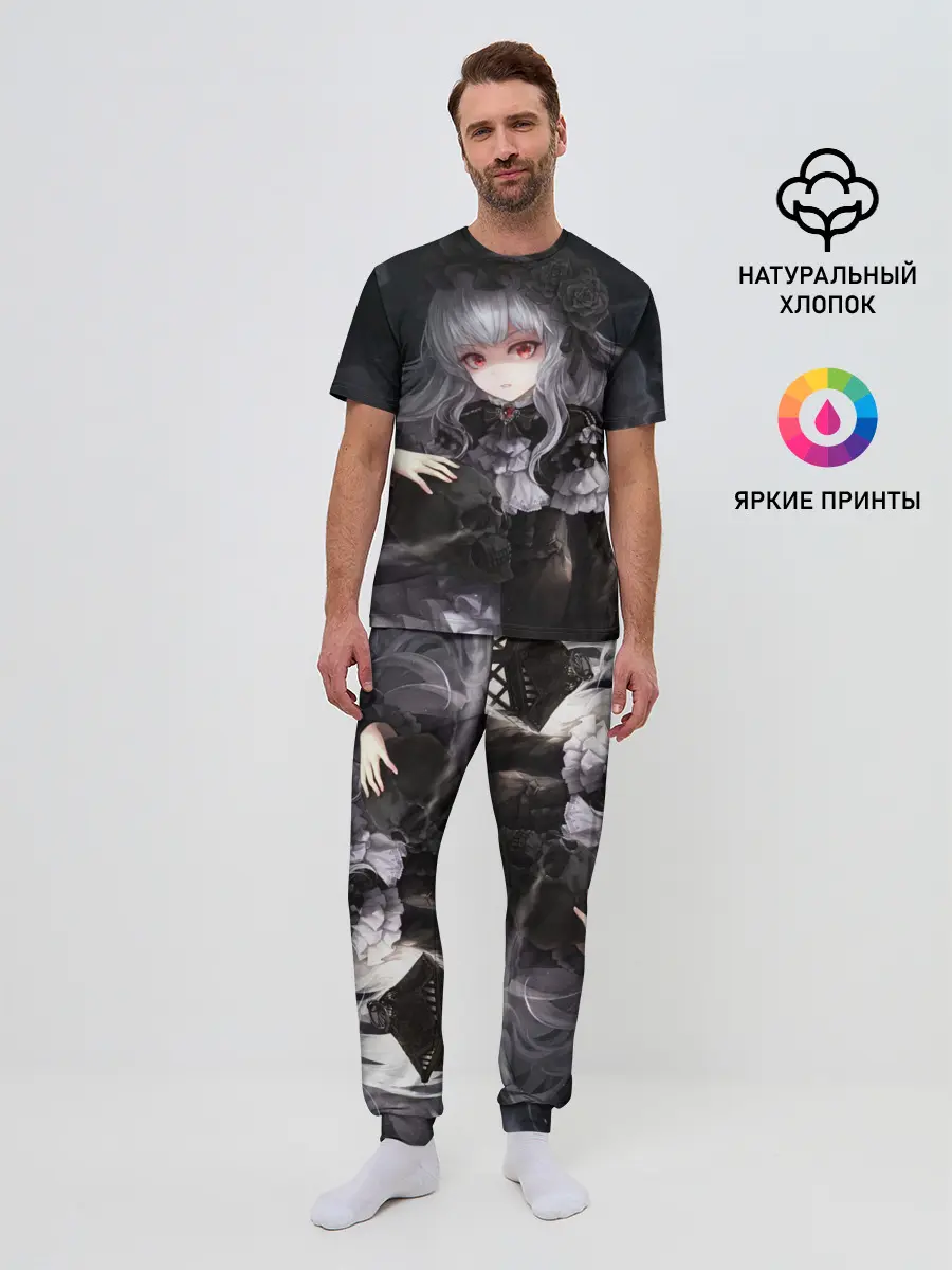 Мужская пижама с брюками / Темная Хатсуне Мику