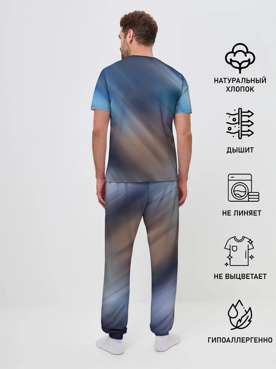 Мужская пижама с брюками / КОТ АСТРОНАВТ