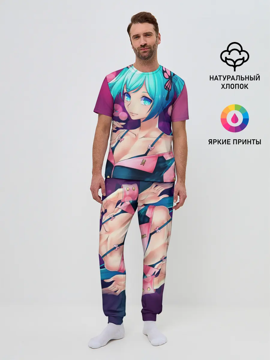 Мужская пижама с брюками / Неотразимая Хатсуне Мику