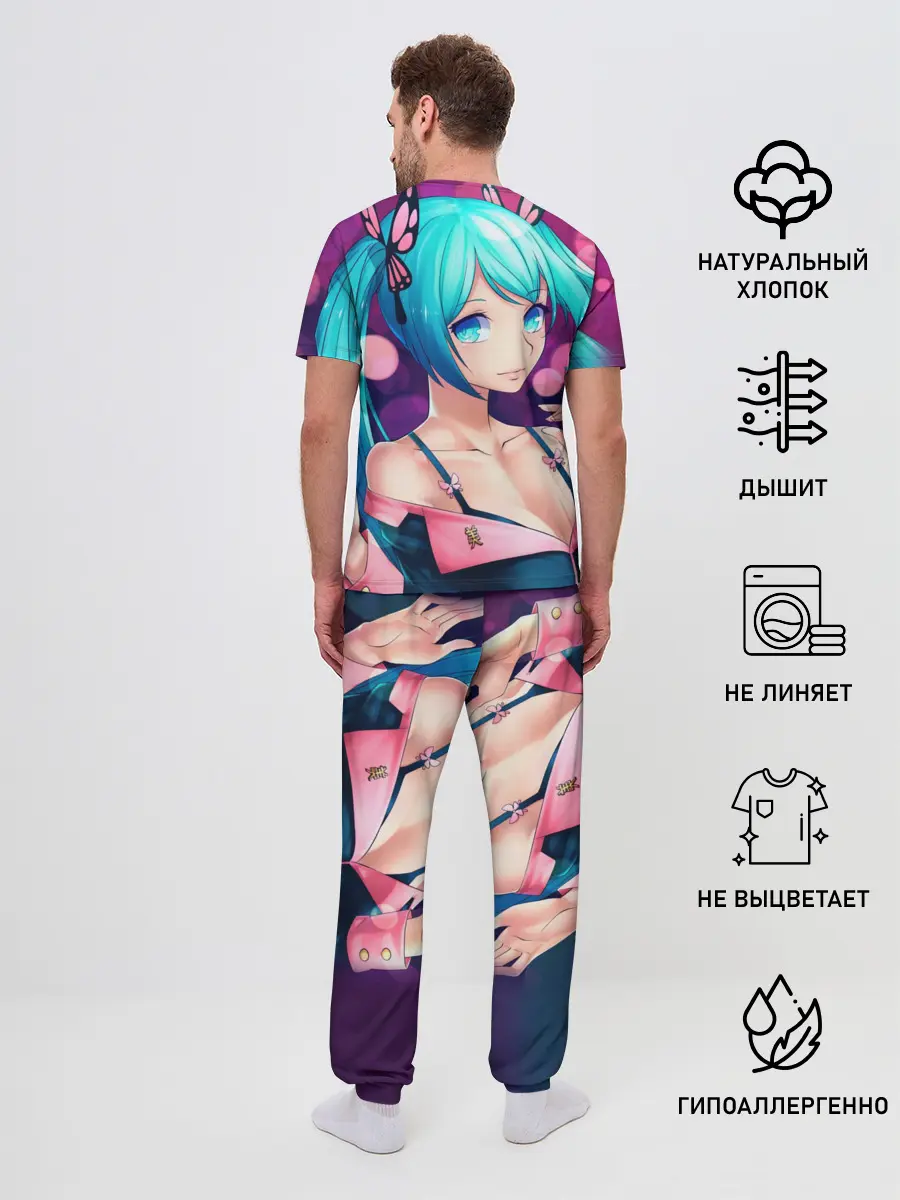 Мужская пижама с брюками / Неотразимая Хатсуне Мику