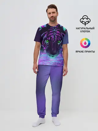 Мужская пижама с брюками / Киса