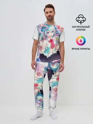 Мужская пижама с брюками / Благородная Хатсуне Мику