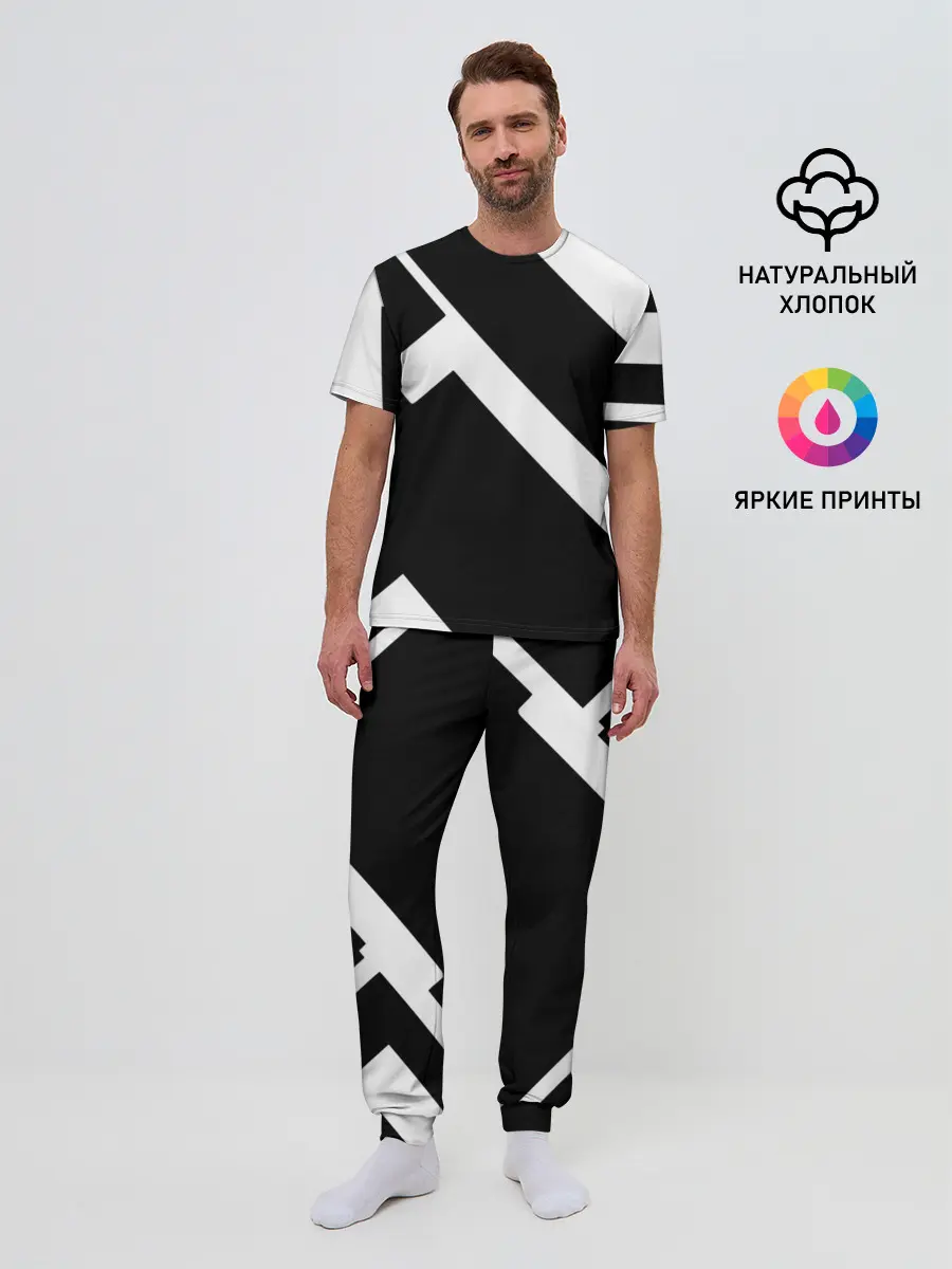 Мужская пижама с брюками / Geometry