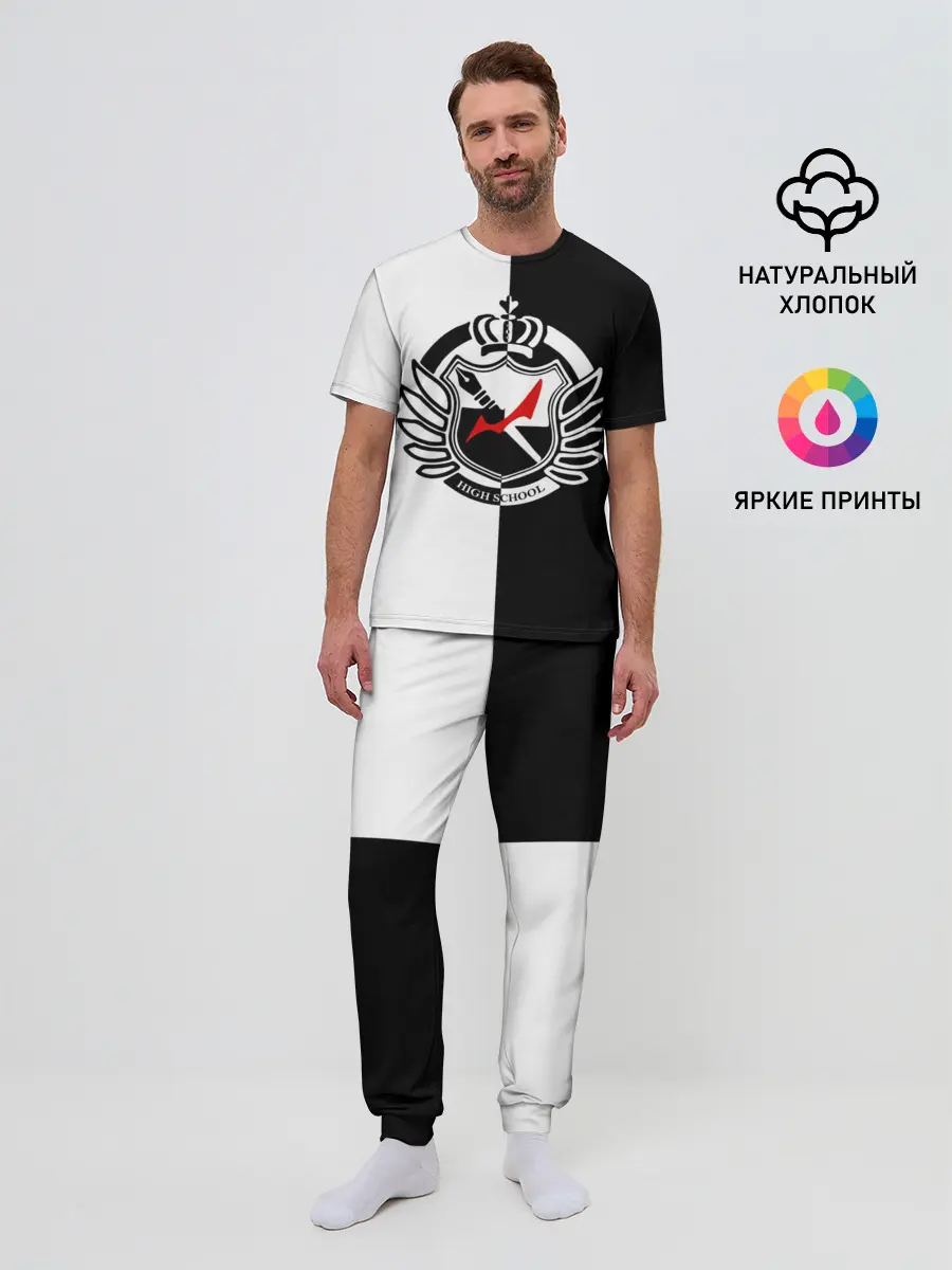 Мужская пижама с брюками / MONOKUMA SCHOOL с фоном